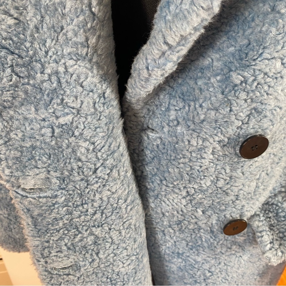 Zara Basics Outerwear Ice Blue Double Breasted Te… - image 8